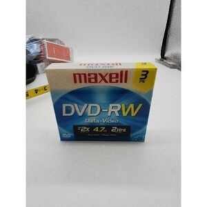 NEW Maxell DVD-RW data video 3 pack SEALED PACK